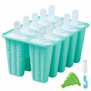 Silicone Popsicle Molds 10 Piece Set For Homemade Ice Pops